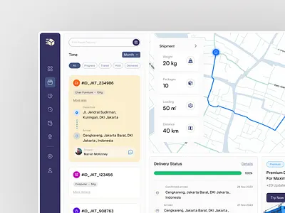 ShipPick - Shipment Tracking Dashboard cargo dashboard logistic map saas shipment shipping track ui ux