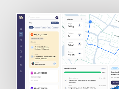 ShipPick - Shipment Tracking Dashboard cargo dashboard logistic map saas shipment shipping track ui ux