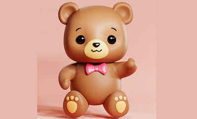 3D Cartoon Character Modeling Teddy Bear character modeling