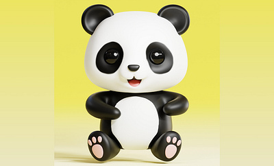 3D Animal Cartoon Character Modeling Panda character modeling