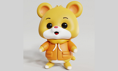 3D Animal Cartoon Character Modeling Mouse character modeling