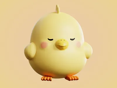 3D Animal Cartoon Character Modeling Chick character modeling