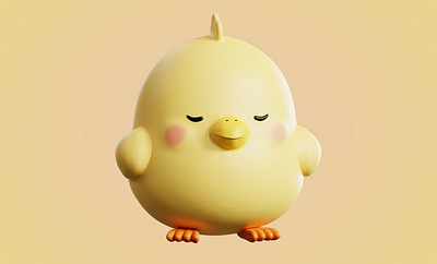 3D Animal Cartoon Character Modeling Chick character modeling