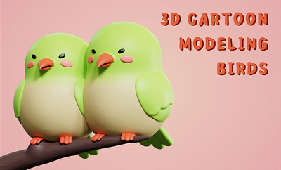3D Animal Cartoon Character Modeling Birds character modeling