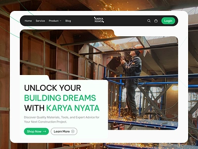 Karya Nyata ⚒-Landing Page Website architecture builder building company construction delivery ecommerce furniture interface landing page material online shop property service shop store ui uiux web web design