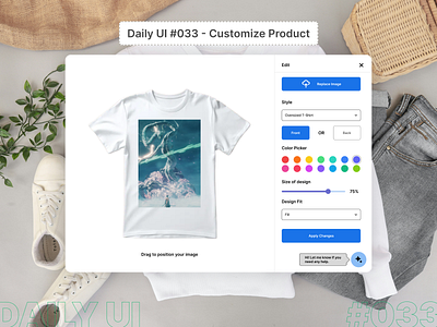 Daily UI #033 - Customize Product ai daily ui graphic design t shirt tshirt ui ux