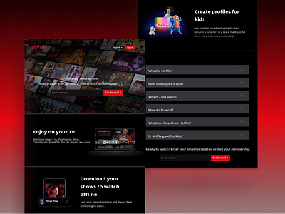 Redesigned Netflix Page behance collectui design landing page design netflix ui ui design uxui design uxui designer