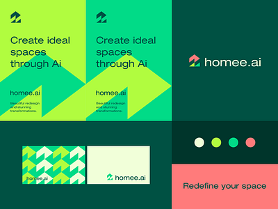 HomeeAi - Visual Identity System abstract ai branding clever finance fintech futuristic growth home house logo mark minimal money nature payment real estate saas startup technology