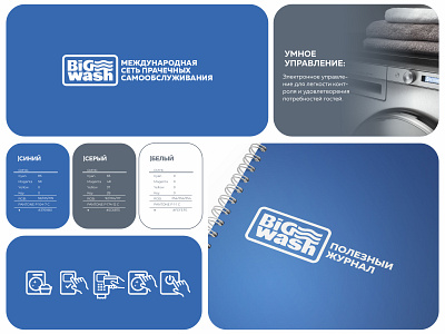 BigWash - международная сеть прачечных самообслуживания большой брендинг иконки лого прачечная стирка цвет