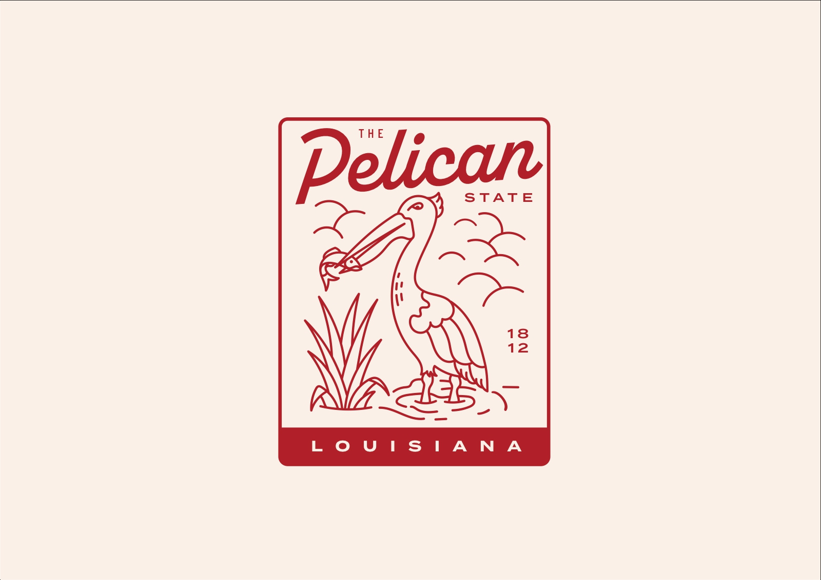 The Pelican State branding clothing brand design fish fishing geometric icon illustration line lineart logo merch merchandise minimal minimalist monoline outdoor pelican single line t shirt