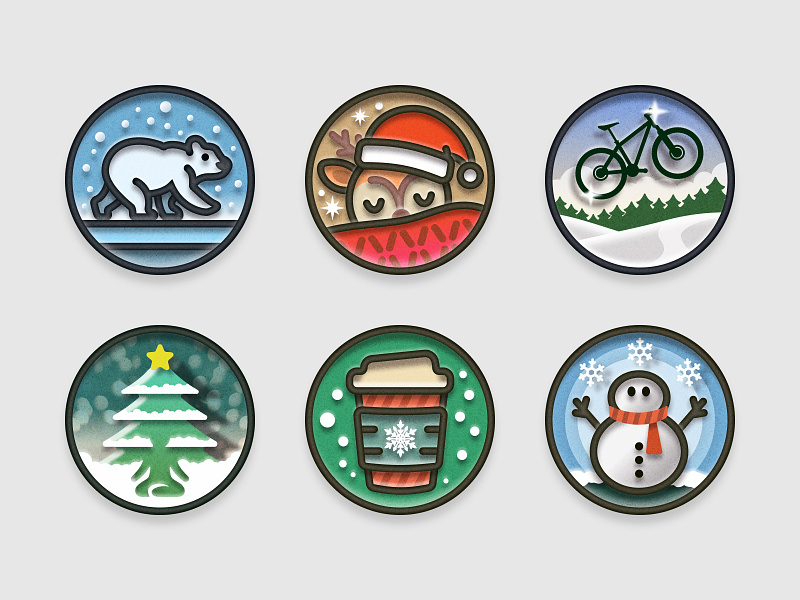 December 2023 achievement badge challenge fitness health icon pin reward sticker