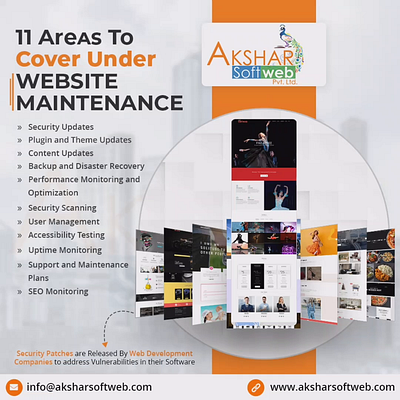 11 areas to cover under website maintenance: aksharsoftweb aksharsoftwebofficial aspl maintenance service website websitemaintenance
