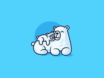 Polar bears baby bear brand branding character cortoon dad design elegant family graphic design illustration logo logo design logotype love mascot modern mom polar
