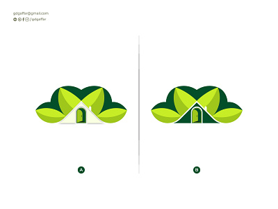 Which one do you like better? brand identity design branding build logo cottage logo creative logo green home house house shape leaf logo design mansion negative space plant property real estate realty logo tree tree home illustration visual identity design
