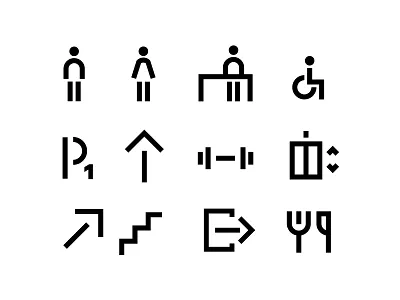 Wayfinding - Direction Icon Set creative creativity design designer direction direction icon flat icons glyph graphic design icon icon kit icon pack icon set iconography icons minimal pictograph set vector icons wayfinding