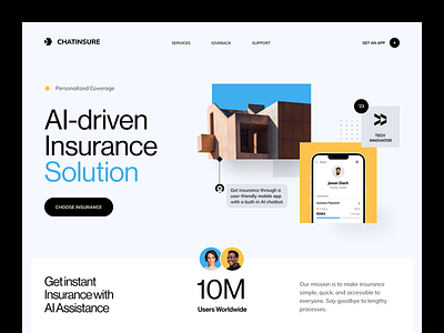 Chatinsure Website design interface product service startup ui ux web website