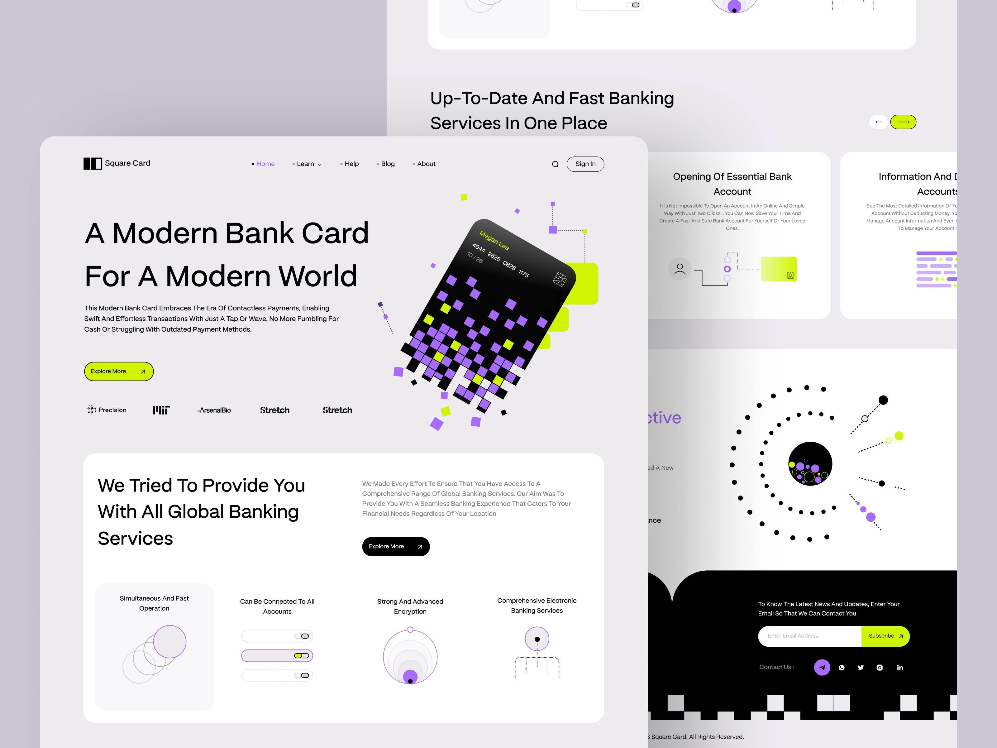 Example of Card Banking Web Design Exploration