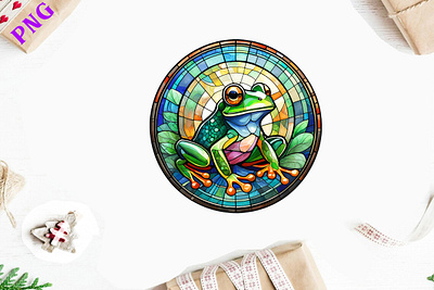 Stained Glass Frog Round Wind Spinner butterfly wind spinner png wind spinner design