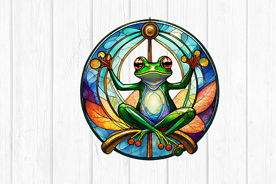 Cute Frog With Daisy Wind Spinner PNG wind spinner template png