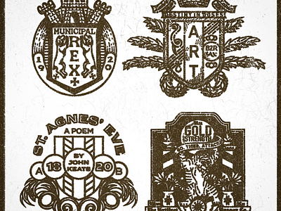 Heraldic antique apparel artifact bazaar badge branding castle crusaders dog heraldic heraldry keats knights medieval retro shields snake tattoo texture tiger vintage
