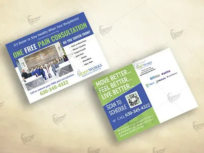 Free Pain Consultation EDDM Postcard Design design direct mail postcard directmailpostcard eddm eddm postcard eddm postcard design flyer modern postcard design postcard postcard design