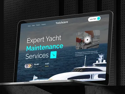 Yacht Maintenance Landing Page UI Design figma landing page landing page ui maintenance service landing page service website ui ui design ui ux ux web design website website design yacht yacht landing page yacht maintenance yacht maintenance website