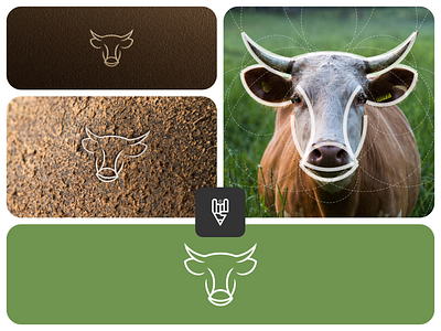 Cow Logo Design app branding cow design flat golden ratio graphic design grid logo icon illustration line art logo ui vector
