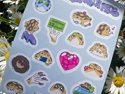 The Absurd Desert Rain Frog, sticker packs 2d behance branding cartoon character character character design cute design emoji frog funny graphic design mascot print printed stickers procreate sticker sticker design sticker pack toad