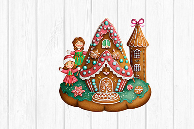 Christmas Gingerbread House Watercolor watercolor gingerbread man png