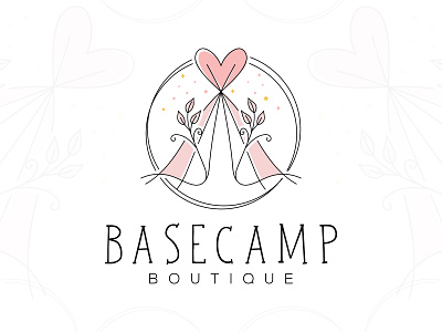 Basecamp Boutique adventure branding camp camping forest graphic design logo minimalist logo outdoor outside woods
