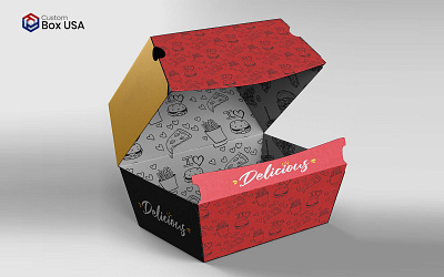 Burger Boxes 3d animation custom boxes custom boxes near me custom boxes with logo custom burger boxes food and beverages graphic design logo mini burger boxes motion graphics pink burger boxes ui