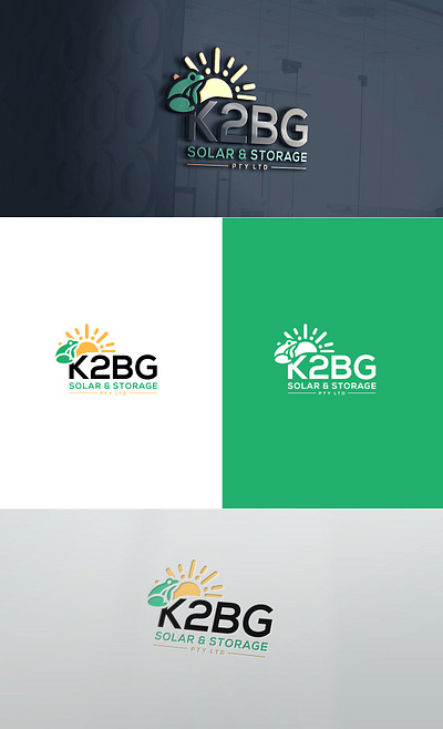 K2BG SOLAR logo 3d branding graphic design logo