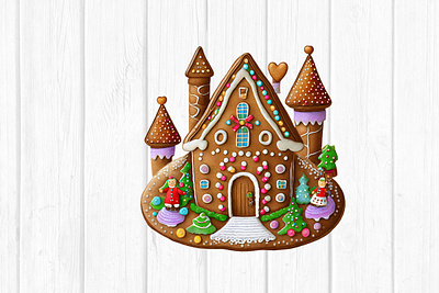 Christmas Gingerbread House Watercolor watercolor gingerbread man png