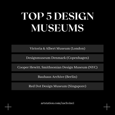 Top 5 Art & Design Museums | Zach Vinci art art design design design museums designer zach vinci zach vinci design