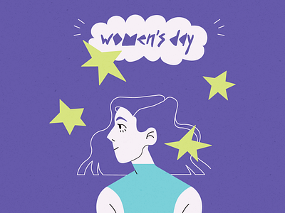 illustrated women's day greeting card 2d illustration adobe illustrator art character design flat girl illustration postcard vector illustration womens day