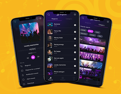 Ringtone App UI app screenshot design banner design ui