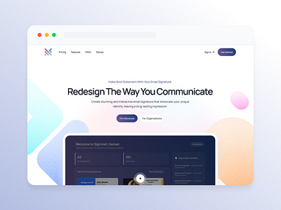 SignMail - Hero Section design dribbbledesign graphic design logo odusstudio signmail ui ux