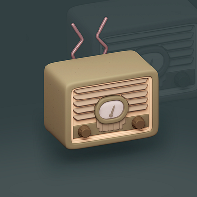 Radio 3D 2d 3d blender casual cg design drawing fallout game gameart gameproops illustration lowpoly photoshop radio