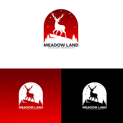 The Mountain Buck Deer Meadow Land Distillery Eminence logo design modern logo design