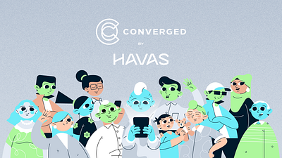 Converged by Havas adobe illustrator advertising animation character design character illustration characters commission company design freelance humans illustration job motion graphics people people first procreate sketching styleframes video