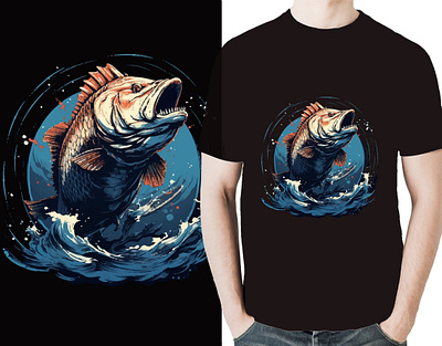 Fishing T-shirt Design. apparel