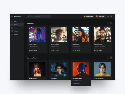 Talent Protocol Alpha MVP blockchain crypto dark mode dark theme product design product lead product thinking tokens ui user experience user interface ux web3