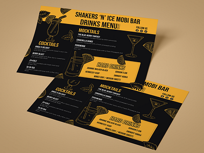 Cocktail flyer (Shakers n' Ice Mobi Bar) branding design fliers flyer graphic design minimal vector