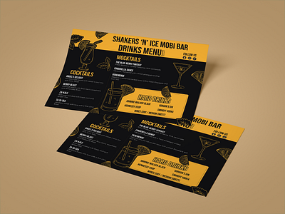 Cocktail flyer (Shakers n' Ice Mobi Bar) branding design fliers flyer graphic design minimal vector
