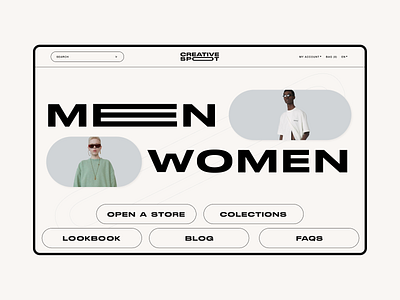 Сreative Spot branding design digital e commerce fashion minimalism typography ui ux webdesign сlean