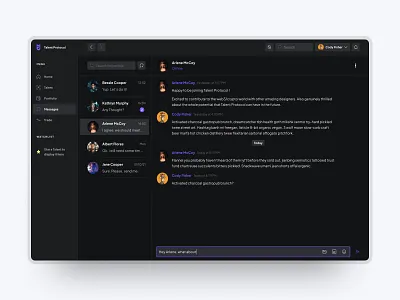 Talent Protocol Alpha MVP blockchain crypto dark mode defi messages product design product thinking social tokens user experience user interface web3