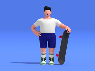Skate 3d animation blender 3d character character design motion graphics skate skateboard