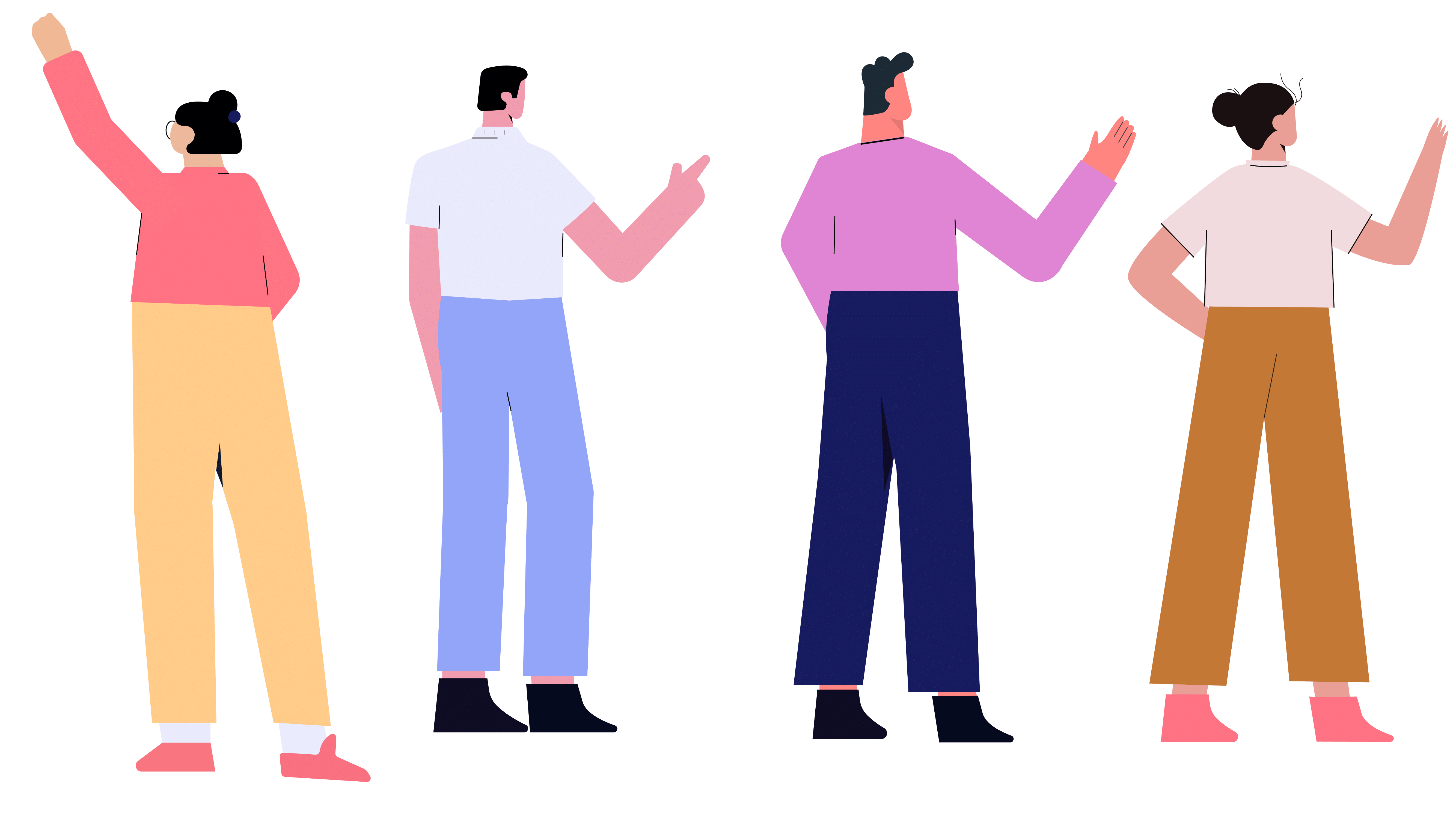 Character Back side 2d 2d animation 2d illustrator 3d animation boy character character explainer girl illustrator graphic design illustration limbs motion graphics vector