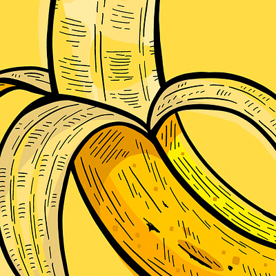 Banana Illustration art banana design drawing engraving food fruit hand drawn illustration style vintage
