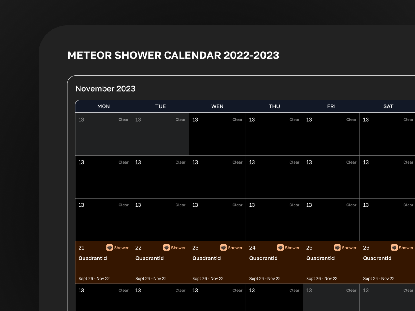 2025 Meteor Shower Calendar Robby Christie 2025 Meteor Shower Calendar Robby Christie